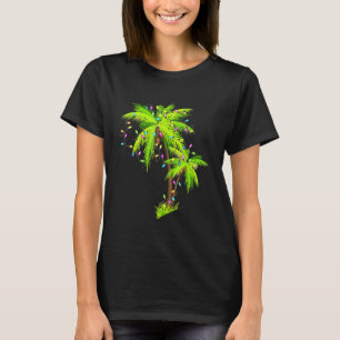 T-shirt Palmier Hawaï Plage Tropical Noël Christmas Lig