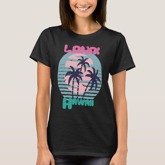 T-shirt Palmier Hawaii Lanai Plage Vacances Océan (Devant)