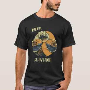 T-shirt Palmier Sunglass Cuba Havana Beach Ocean Hispani