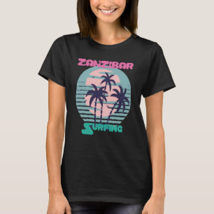 T-shirt Palmier Surf Zanzibar Beach Vacation Island S