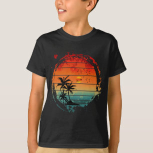 T-shirt palmier tendance coucher de soleil