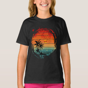 T-shirt palmier tendance coucher de soleil