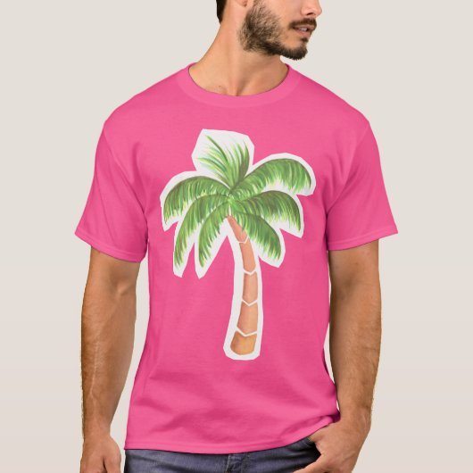 T-shirt Palmier tropical - Aquarelle (Devant)