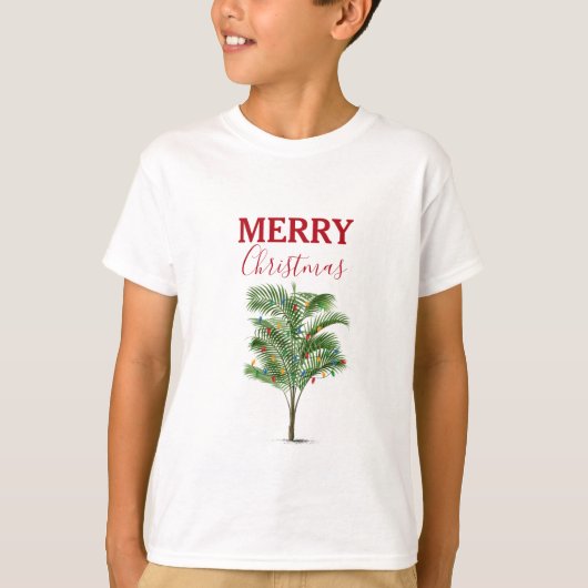 T-shirt Palmier Tropical Noël Arbre de Noël (Devant)