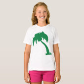 T-shirt Palmier Tropical Silhouette Green Island Beach (Devant entier)