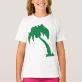 T-shirt Palmier Tropical Silhouette Green Island Beach (Devant)