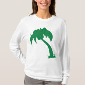 T-shirt Palmier Tropical Silhouette Green Island Beach (Devant)