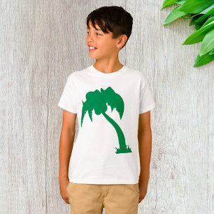 T-shirt Palmier Tropical Silhouette Green Island Beach