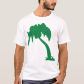 T-shirt Palmier Tropical Silhouette Green Island Beach (Devant)