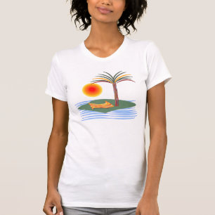 T-shirt Palmier tropicale, soleil et vagues