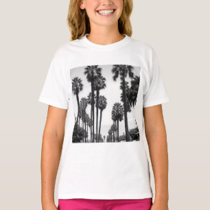 T-shirt Palmiers de Californie noir et blanc