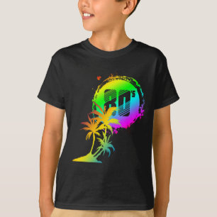 T-shirt palmiers de coucher de soleil tendance des années