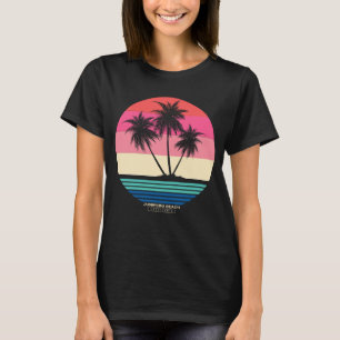 T-shirt Palmiers de Junipero Beach au coucher de soleil ré