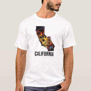 T-shirt Palmiers de style tatouage en Californie