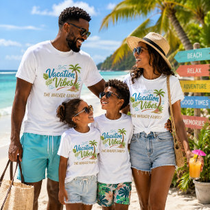 T-shirt Palmiers et souvenirs de famille en vacances