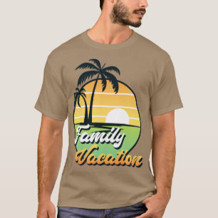 T-shirt Palmiers exotiques Famille Vacances Retro Sunset S