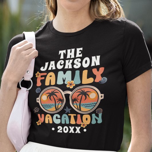 T-shirt Palmiers rétro lunettes de soleil super vacances e