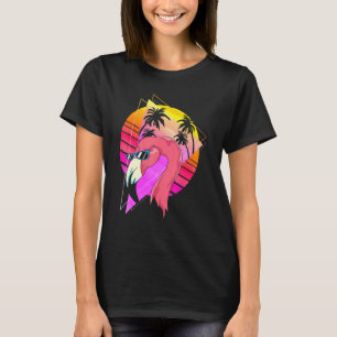T-shirt Palmiers rétro Vaporwave Cool Lunettes de soleil T