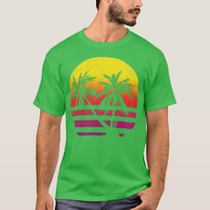 T-shirt Palmiers tropicaux Sunset Beach Island Somme estiv