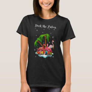 T-shirt Palms Lights Merry Flamingo Christmas Tree Coconut