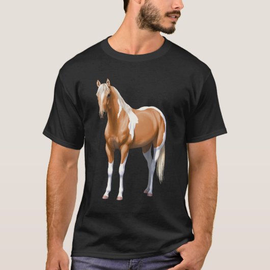 T-shirt Palomino Pinto Quartier Cheval Paint Horse Stallio (Devant)