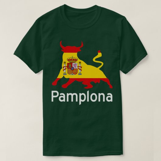 T-shirt Pampelune Espagne Courir des taureaux (Design devant)