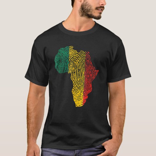 T-shirt Pan African Flag Fingerprint Black History Month P (Devant)