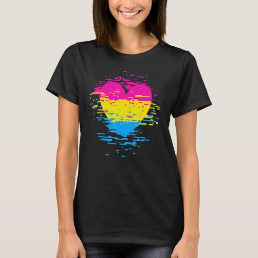 T-shirt Pan Pride Heart Gay Queer Pansexual (Devant)