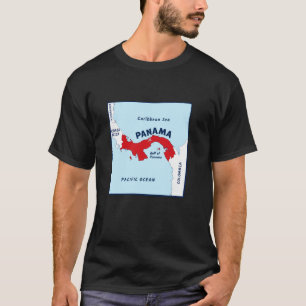 T-shirt Panama Carte politique aux couleurs du drapeau. Vo