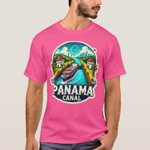T-shirt Panama Retro Panama Canal Travel Poster Voyage -