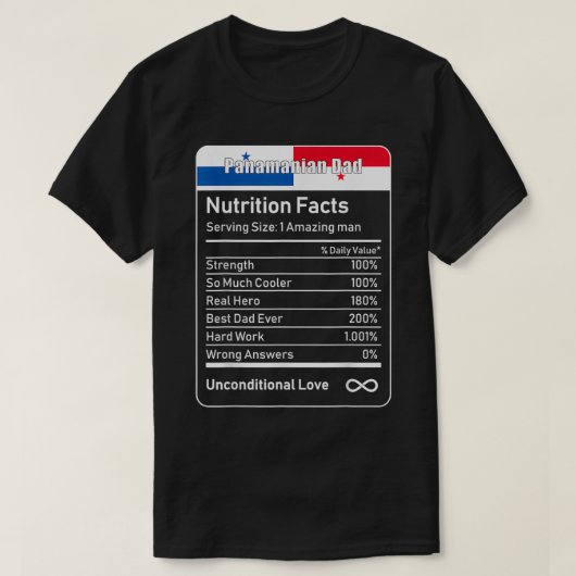 T-shirt Panaméen papa valeur nutritive (Design devant)