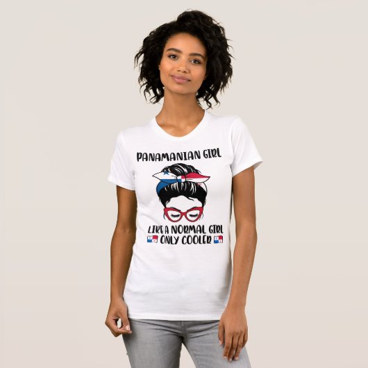 T-shirt Panaméenne Fille Comme Une Fille Normale Seul Glac (Devant entier)