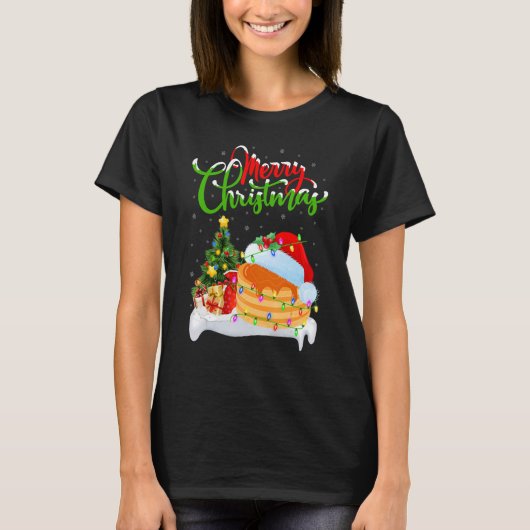 T-shirt Pancake Nourriture Noël Décorations Père Noël Panc (Devant)