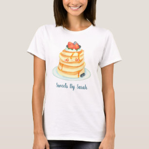 T-shirt Pancakes Fluffeux Au Sirop D'Érable, Fruits Et Crè