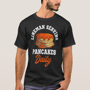 T-shirt Pancakes Lineman Waffe Petit déjeuner Flapjack Hot