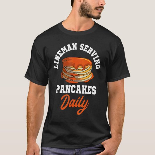 T-shirt Pancakes Lineman Waffe Petit déjeuner Flapjack Hot (Devant)