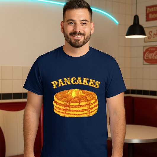 T-shirt Pancakes With Maple Syrup & Butter Template