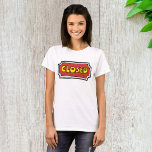 T-shirt Pancarte Fermée Jaune Et Rouge