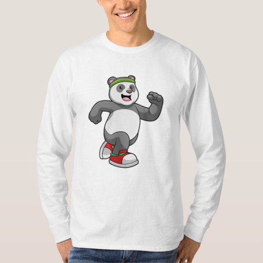 T-shirt Panda à courir avec bandeau (Devant)