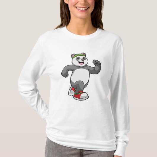 T-shirt Panda à courir avec bandeau (Devant)