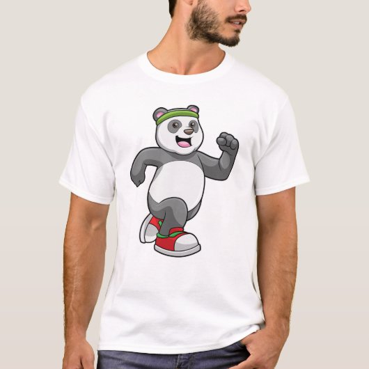 T-shirt Panda à courir avec bandeau (Devant)