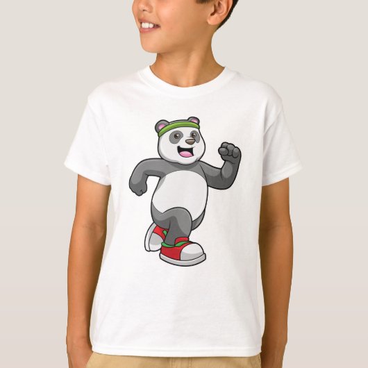 T-shirt Panda à courir avec bandeau (Devant)