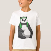T-shirt Panda à Fitness avec serviette (Devant)