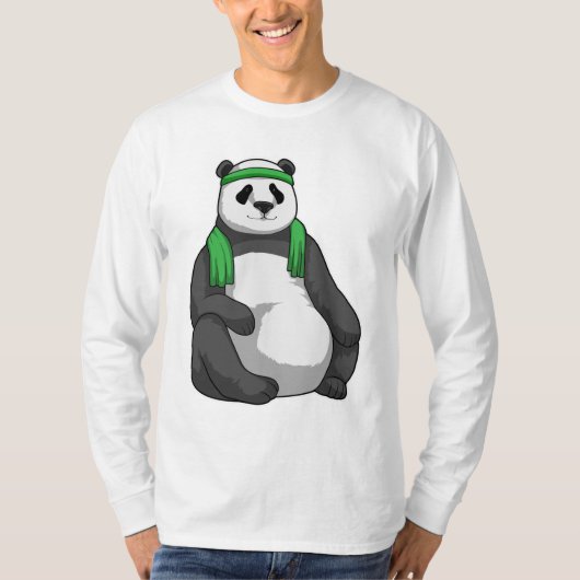 T-shirt Panda à Fitness avec serviette (Devant)