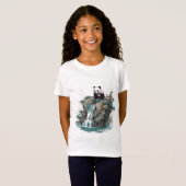 T-Shirt Panda à la cascade (Devant entier)
