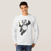 T-shirt Panda à la vaccination avec seringue (Devant entier)