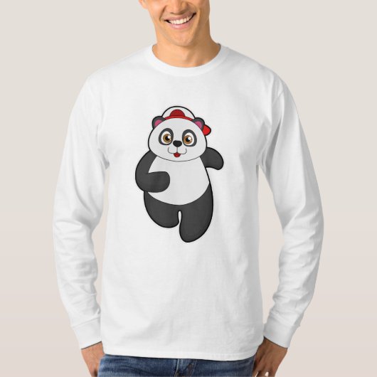 T-shirt Panda à Running avec Casquette (Devant)