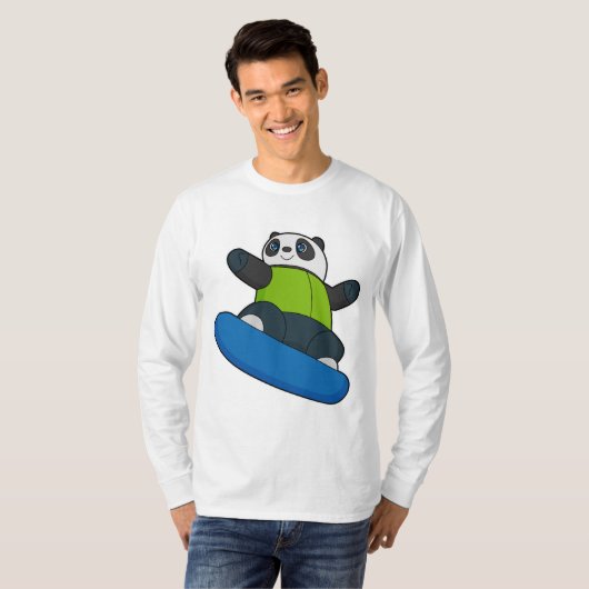T-shirt Panda a Snowboarder (Devant entier)