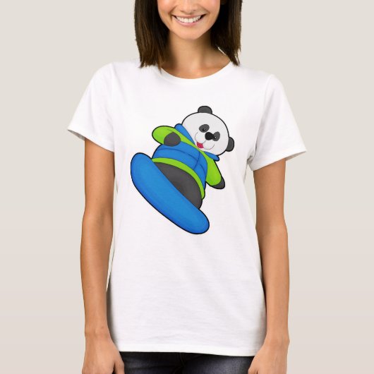 T-shirt Panda a Snowboarder (Devant)