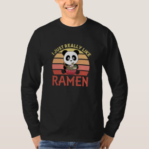 T-shirt Panda Alimenté Par Ramen Sweet Kawaii Noodle Panda